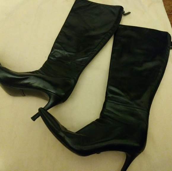 Authentic Gucci Stiletto Heel Leather Boots - Picture 1 of 10